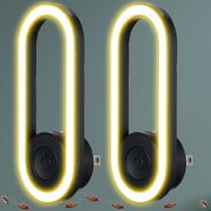 HOME & MARKER® Ultrazvučni odganjalac komaraca, LED svjetlo za spavanje, bez zračenja, protiv insekata, crni | ANTIMOSI