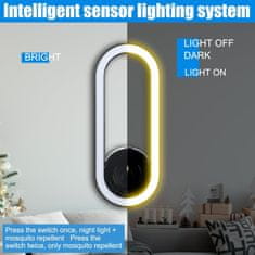 HOME & MARKER® Ultrazvučni odganjalac komaraca, LED svjetlo za spavanje, bez zračenja, protiv insekata, crni | ANTIMOSI
