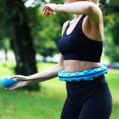 SOLFIT® Hula hoop s utegom za mršavljenje, prilagodljiva veličina, bez pada, fitness obruč | SPINSLIM, plava
