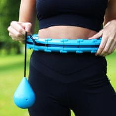 SOLFIT® Hula hoop s utegom za mršavljenje, prilagodljiva veličina, bez pada, fitness obruč | SPINSLIM, plava