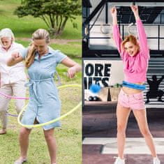 SOLFIT® Hula hoop s utegom za mršavljenje, prilagodljiva veličina, bez pada, fitness obruč | SPINSLIM, plava