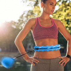 SOLFIT® Hula hoop s utegom za mršavljenje, prilagodljiva veličina, bez pada, fitness obruč | SPINSLIM, plava