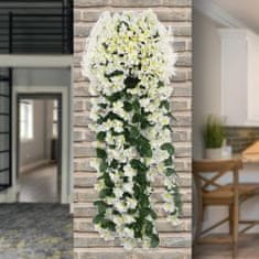 HOME & MARKER® Umjetno cvijeće, viseći cvjetni aranžman bijeli, dekorativni viseći šopek 4x72x77 cm | HANGROSE, bijela