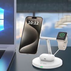 Tech-protect A35 MagSafe bežični punjač za telefon / AirPods / Apple Watch, bijela