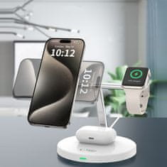 Tech-protect A35 MagSafe bežični punjač za telefon / AirPods / Apple Watch, bijela