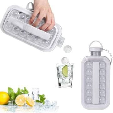 HOME & MARKER® Silikonska bočica za led 2 u 1 za izradu ledenih kuglica i pića, praktična i bez mirisa | FREEZBALL