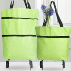 VIVVA® Sklopiva torba za kupovinu na kotačima, praktična i lagana za nošenje | FOLDNCARRY, zelena