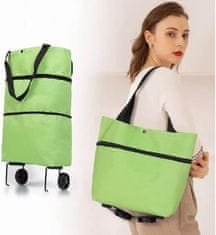 VIVVA® Sklopiva torba za kupovinu na kotačima, praktična i lagana za nošenje | FOLDNCARRY, zelena
