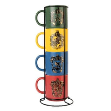 - Set od 4 keramičke šalice s postoljem 300 ml Hogwarts Houses
