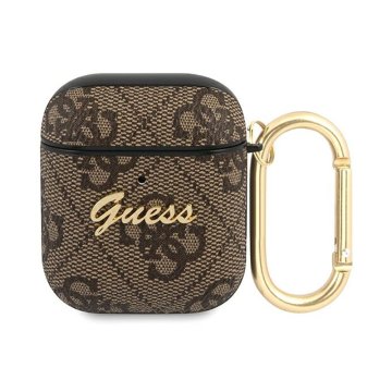 Guess 4G Script Metal Collection - Futrola za AirPods 1/2 Gen (Smeđa)