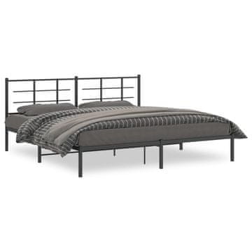 Vidaxl Metalni okvir kreveta s uzglavljem crni 193x203 cm
