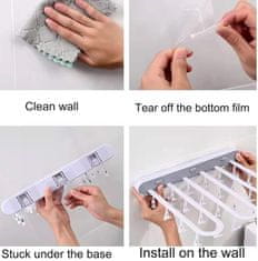 HOME & MARKER® Sklopivo zidno sušilo za rublje, prijenosno i kompaktno, za balkon i unutarnju upotrebu | VENTIDRY