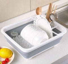 HOME & MARKER® Silikonski sklopivi odcejevalnik posuđa, prijenosni stalak za sušenje, kompaktni kuhinjski organizator | FOLDITRAY