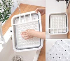HOME & MARKER® Silikonski sklopivi odcejevalnik posuđa, prijenosni stalak za sušenje, kompaktni kuhinjski organizator | FOLDITRAY
