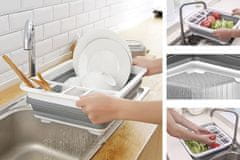 HOME & MARKER® Silikonski sklopivi odcejevalnik posuđa, prijenosni stalak za sušenje, kompaktni kuhinjski organizator | FOLDITRAY