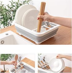 HOME & MARKER® Silikonski sklopivi odcejevalnik posuđa, prijenosni stalak za sušenje, kompaktni kuhinjski organizator | FOLDITRAY