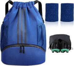 VIVVA® Sportski ruksak s više pretinaca, vodootporan, predal za cipele (31 x 15 x 42 cm) | STRIPEBACK, plava