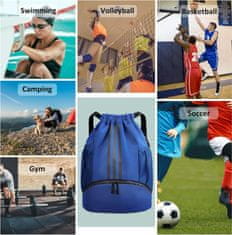 VIVVA® Sportski ruksak s više pretinaca, vodootporan, predal za cipele (31 x 15 x 42 cm) | STRIPEBACK, plava
