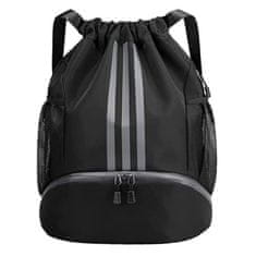 Sportski ruksak s više pretinaca, vodootporan, predal za cipele (31 x 15 x 42 cm) | STRIPEBACK, crna
