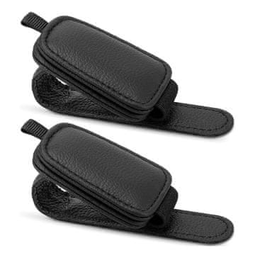 JOIRIDE® Nosilec za sunčane naočale za auto, univerzalno držalo za očala, 2 kosa, crna | MAGSUNS