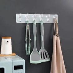 HOME & MARKER® Samoljepljiva vješalica s 6 kukica (2 kom) – kuke bez bušenja za zid | HEXHOOK