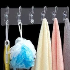 HOME & MARKER® Samoljepljiva vješalica s 6 kukica (2 kom) – kuke bez bušenja za zid | HEXHOOK