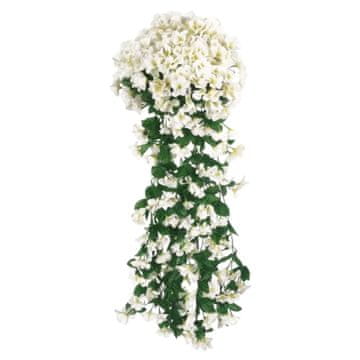 HOME & MARKER® Umjetno cvijeće, viseći cvjetni aranžman bijeli, dekorativni viseći šopek 4x72x77 cm | HANGROSE