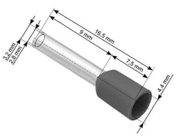 slomart Blow 43-079# Izolirani konektor tuljak 4,0/9 mm, sivi, 100 kom.