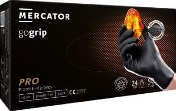 slomart Nitrilne rukavice Mercator GoGrip Black, crne, M, 50 komada