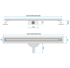 REA Tuš kanalica REA Neox Slim pro NICKIEL BRUSH 80