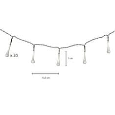 MG Icicle solarni lanac 30 LED 6.5m, topla bijela