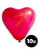 Aga4Kids Lateks balon Srce s LED diodom Crveni 25 cm 10 kom