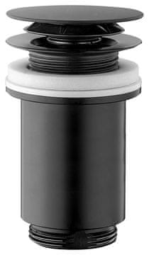 Omp Tea Veliki mat crni click-clack umivaonik ispust od mesinga, 5/4", max 80mm