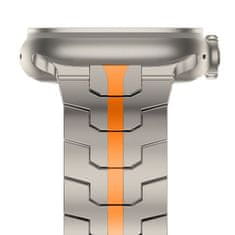 Tech-protect Stainless Line remen za Apple Watch 42/44/45/49mm, titanium / orange