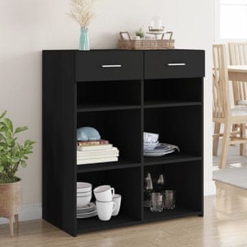 Vidaxl Ormarić, crni, 80x42,5x93 cm, materijal na bazi drva