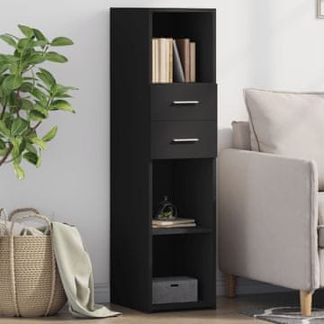 Vidaxl Visoki ormarić crni 30x42,5x124 cm materijal na bazi drveta