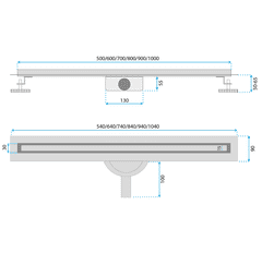 REA Tuš kanalica REA Neox Slim pro NICKIEL BRUSH 50