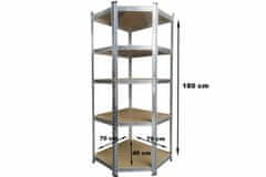 Aga Kutni metalni regal 180x70x40 cm 5 polica