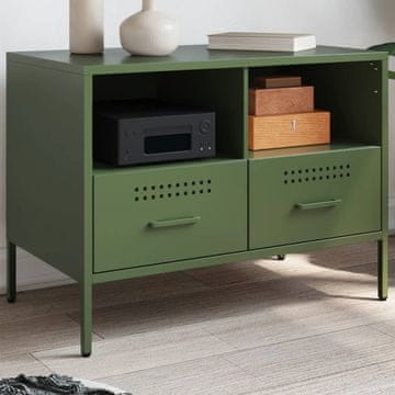 Vidaxl TV stalak maslinasto zelene boje 68x39x50,5 cm čelik
