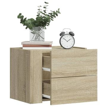 Vidaxl Zidni noćni ormarići, set od 2, hrast Sonoma, 45x30x35 cm