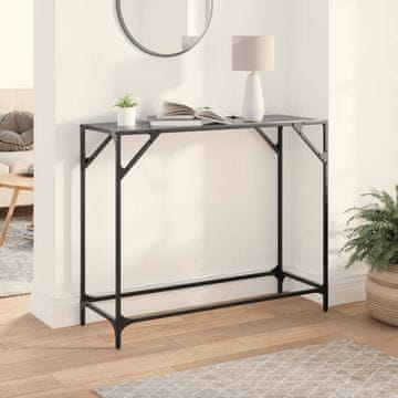 Vidaxl Klub stolić s crnom staklenom pločom 98x35x81 cm Čelik