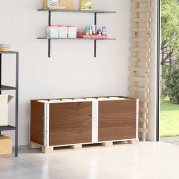 Vidaxl Ograde za palete, 3 kom, smeđe, 150 x 50 cm, borovina