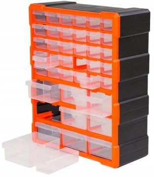 SILA Plastični organizator za radionicu s 39 ladica, za montažu na zid, 48,5 x 38,5 cm