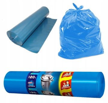 Vreće za smeće Jan Niezbędny 120l 25 komada plave, 3 sloja