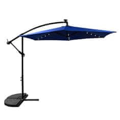Aga Vrtni suncobran 300 cm Tamno plavi s LED rasvjetom