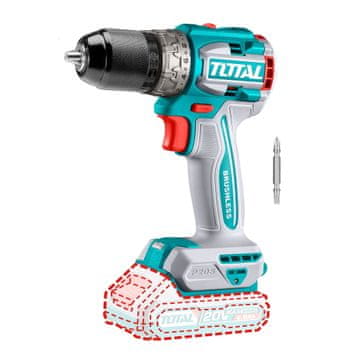 Total One-Stop Tools Kompaktna bezčetkična akumulatorska bušilica 2000prm/60Nm/P20S/ INDUSTRIAL (TDLI206021)