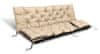 AIO FACTORY Vrtna blazina 150x60x50 cm + 2 blazine po gugalniku, vodootporna, bež