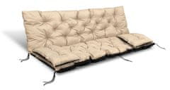 AIO FACTORY Vrtna blazina 100x60x50 cm + 2 blazine po gugalniku, vodootporna, bež