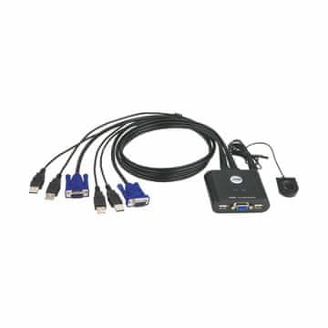 Aten KVM preklopnik 2x1 mini VGA/USB s kabelima CS22U