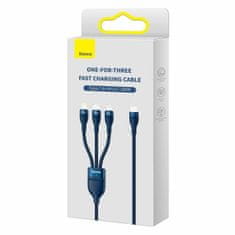 BASEUS kabel za punjenje TypeC 3u1 Lightning TypeC/Micro 100W PD 1,5 m plavi